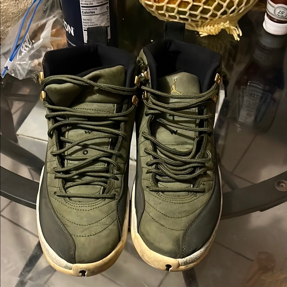 Jordan Green and Black Sneakers with Signature Silhouette
